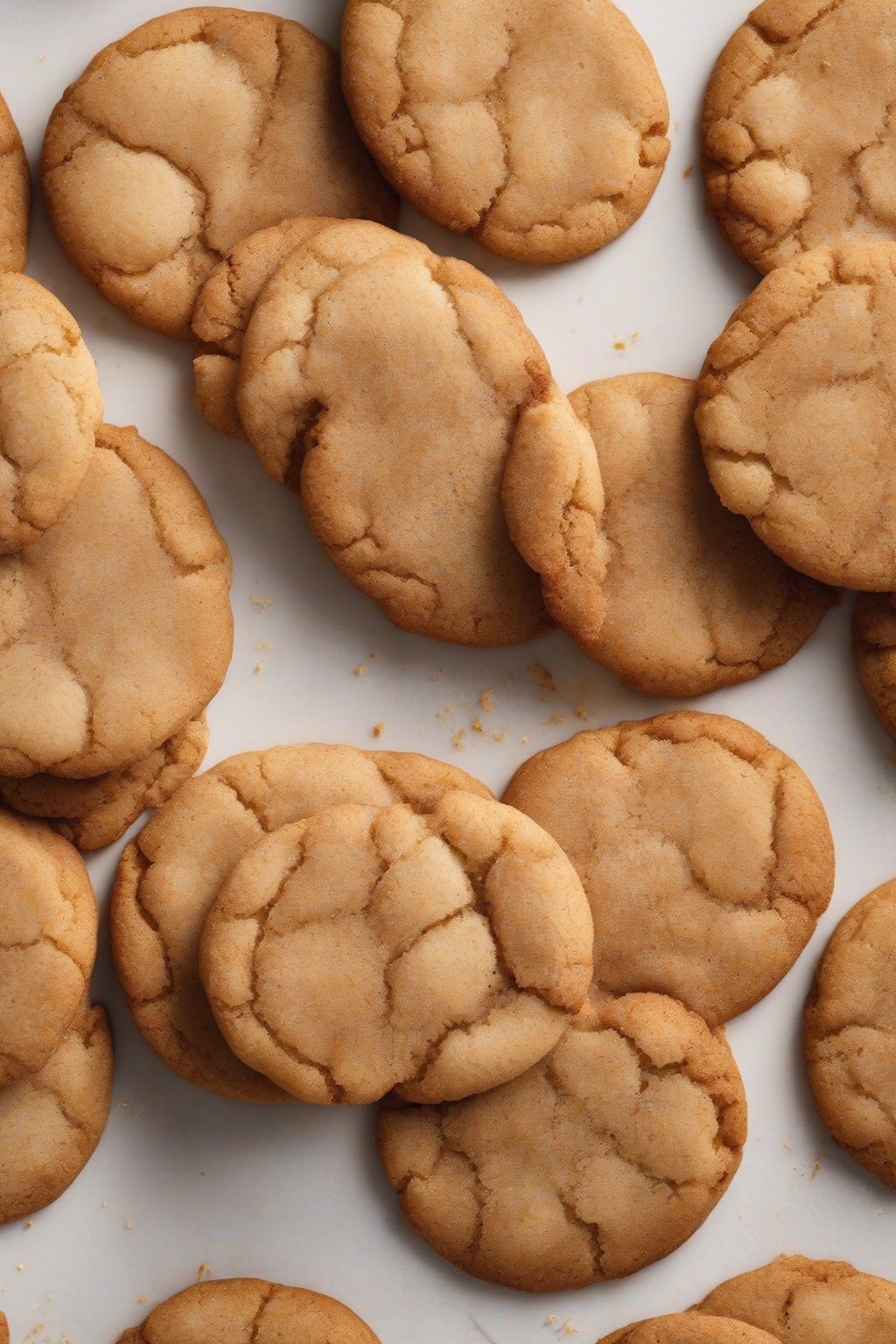 A high-resolution photo of brown butter snickerdoodle cookies with golden edges under soft lighting.