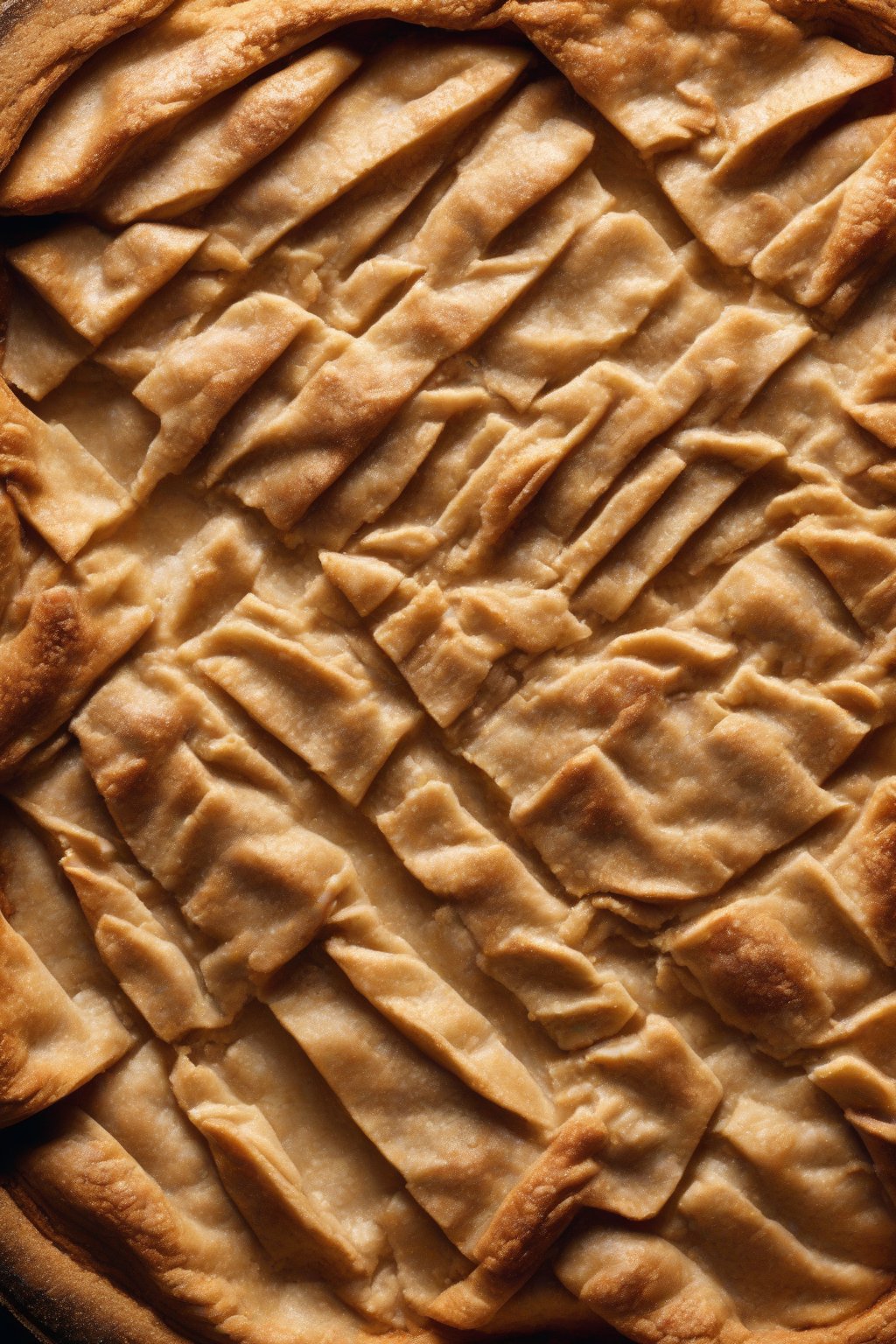 A high-resolution photo of a whole wheat pie crust slice, showing flaky layers amid rustic texture, under soft lighting.