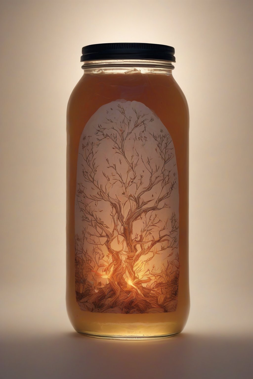 A high-resolution photo of astragalus fire cider with woody roots and spices in a jar, under soft lighting.