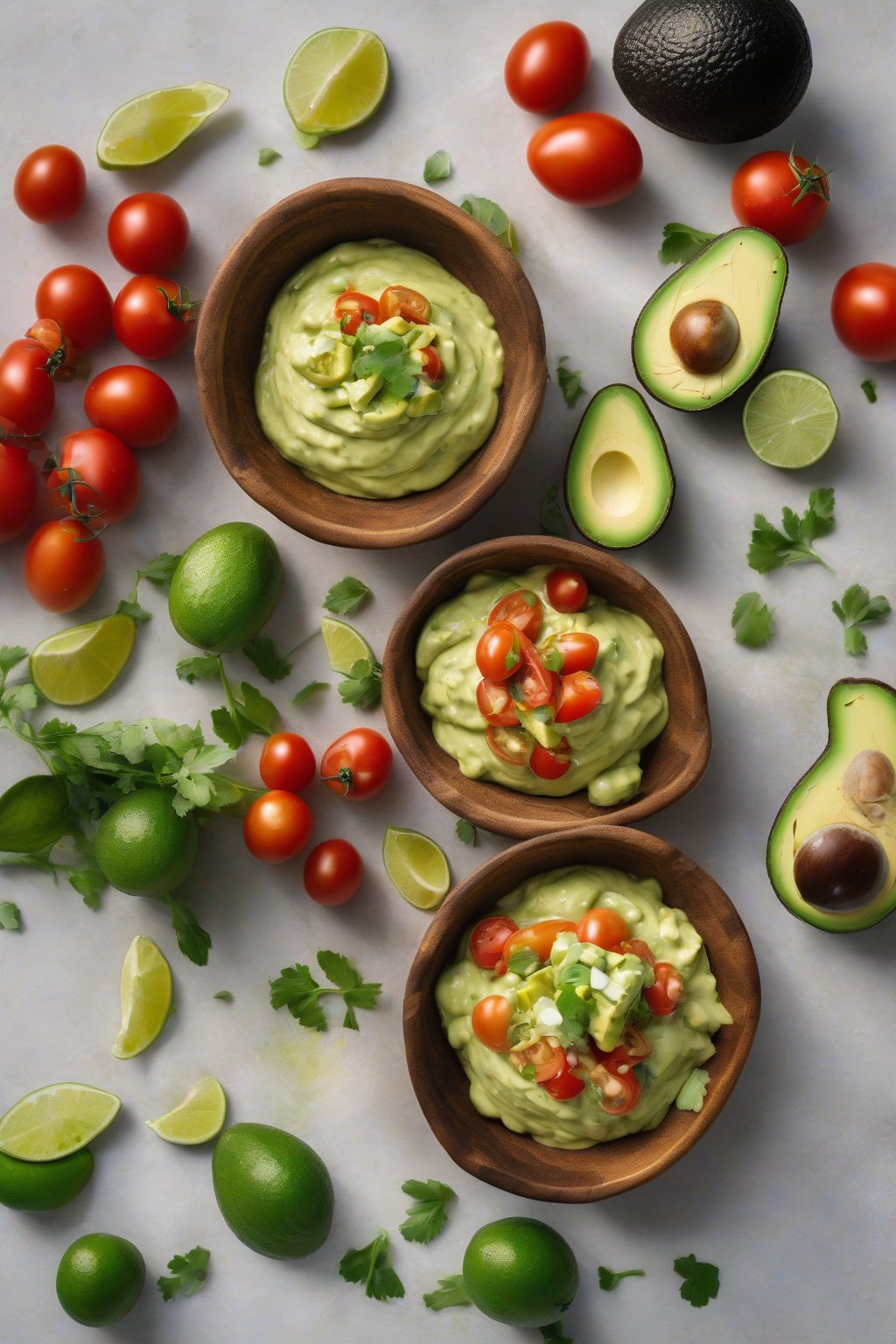 A high-resolution photo of creamy avocado salsa with chunky tomatoes and creamy green avocado under soft lighting.