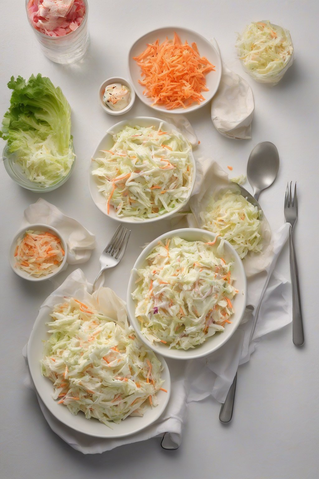 A high-resolution photo of light and creamy low-cal KFC coleslaw served fresh under soft lighting.