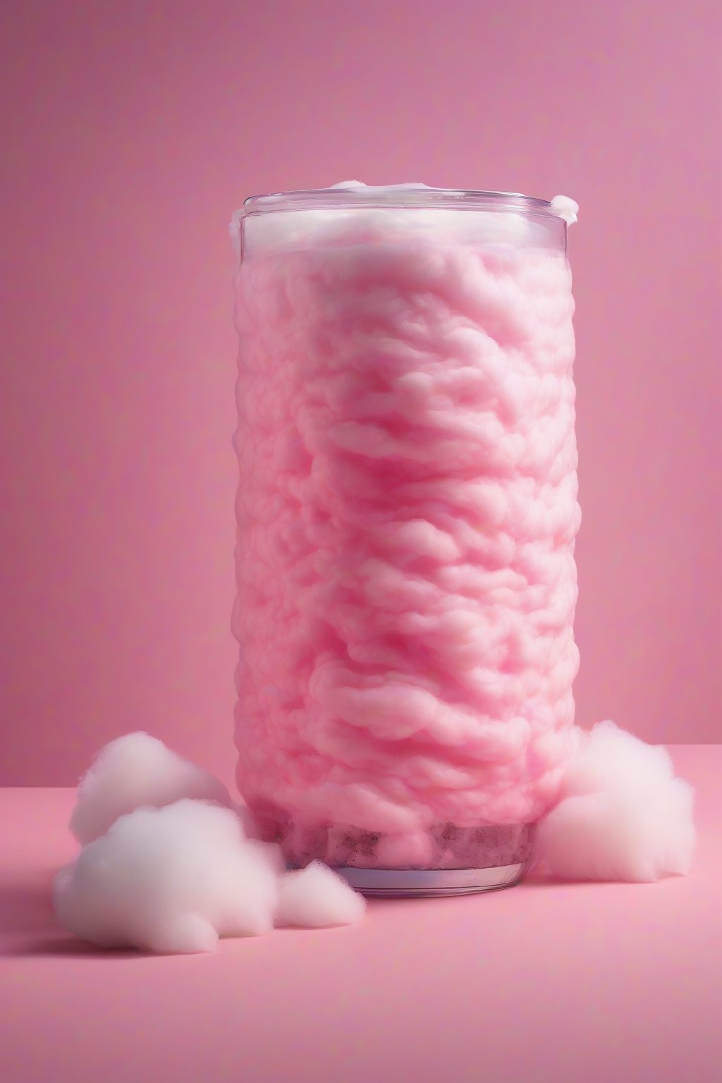 A high-resolution photo of the Cotton Candy Cloud Cooler with dissolving pink fluff and yogurt layers under soft lighting.