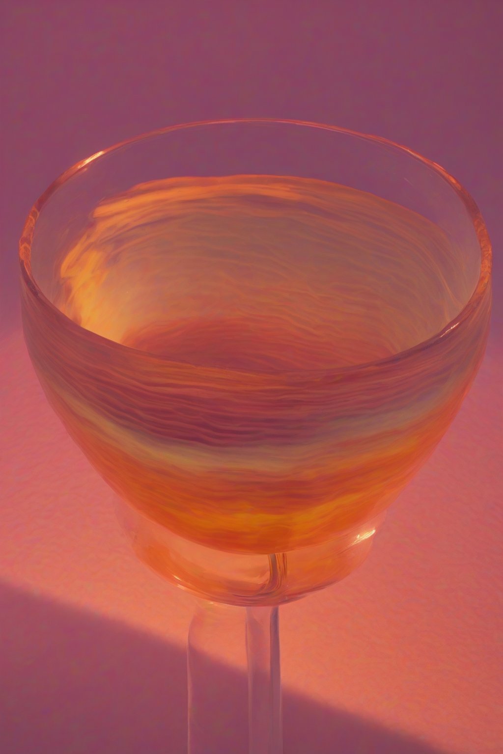 A high-resolution photo of the Citrus Sunset Glow, sunset-hued layers in a goblet, under soft lighting.