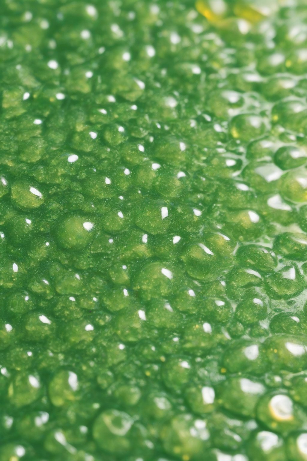 A close-up photo of minty bird’s eye hot honey with green flecks, under soft lighting.