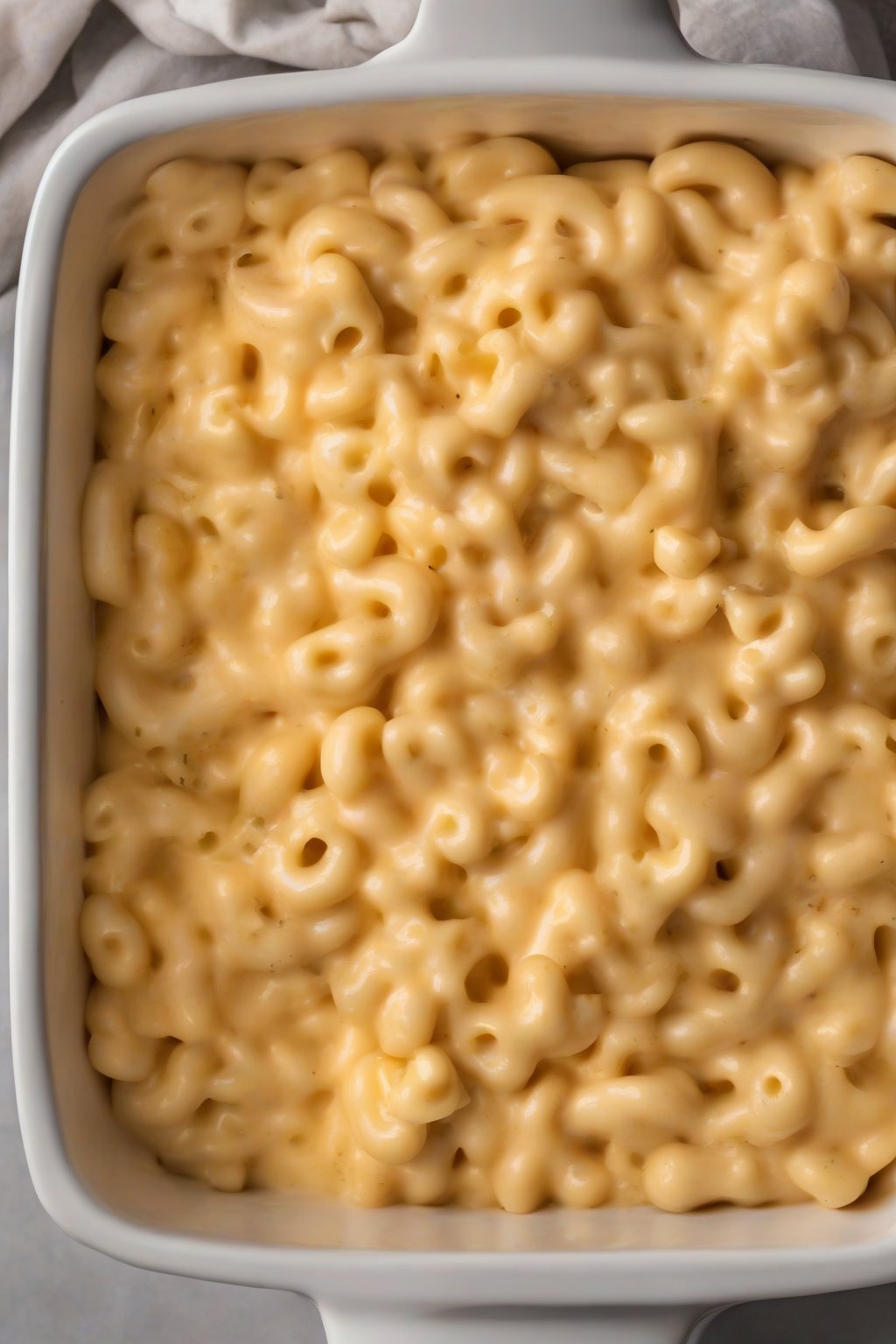 A high-resolution photo of Instant Pot mac and cheese fresh from the cooker under soft lighting.