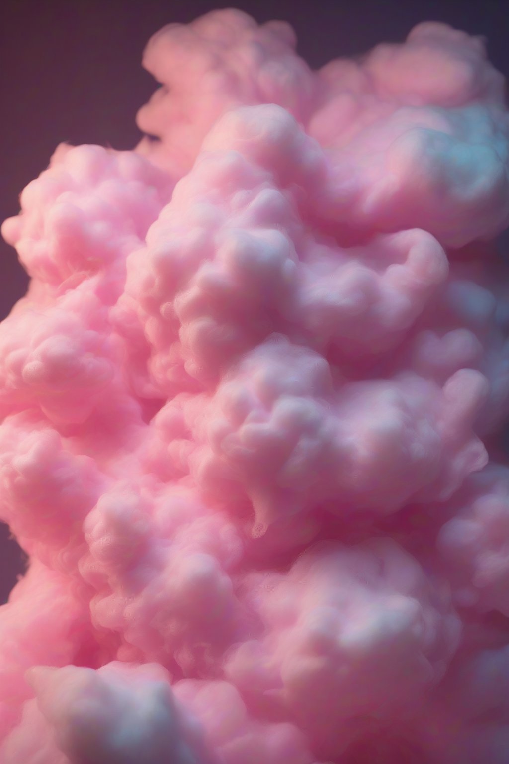 A high-resolution photo of Cotton Candy Clouds drink with dissolving pink fluff under soft lighting.