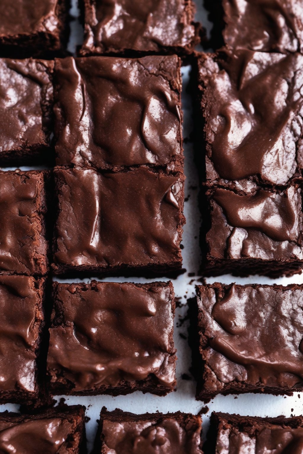 A close-up photo of Mexican chocolate fudgy brownies dusted with cinnamon, deep red-brown hue and fudgy core, under soft lighting.