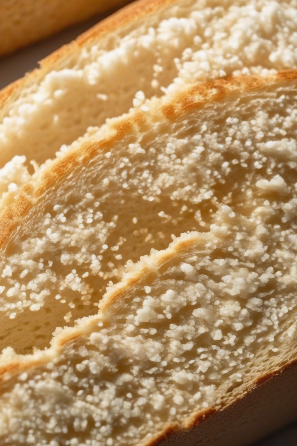 A close-up photo of a golden sliced white bread loaf revealing soft crumb under soft lighting.